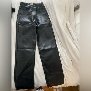 Aritzia Leather black pants